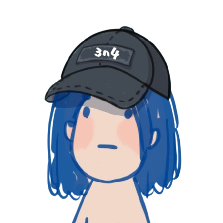 Hand-drawn portrait of 3n4 wearing a black cap